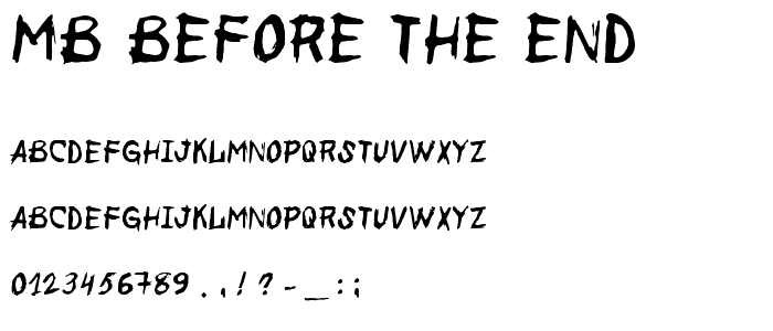 MB Before the End  font